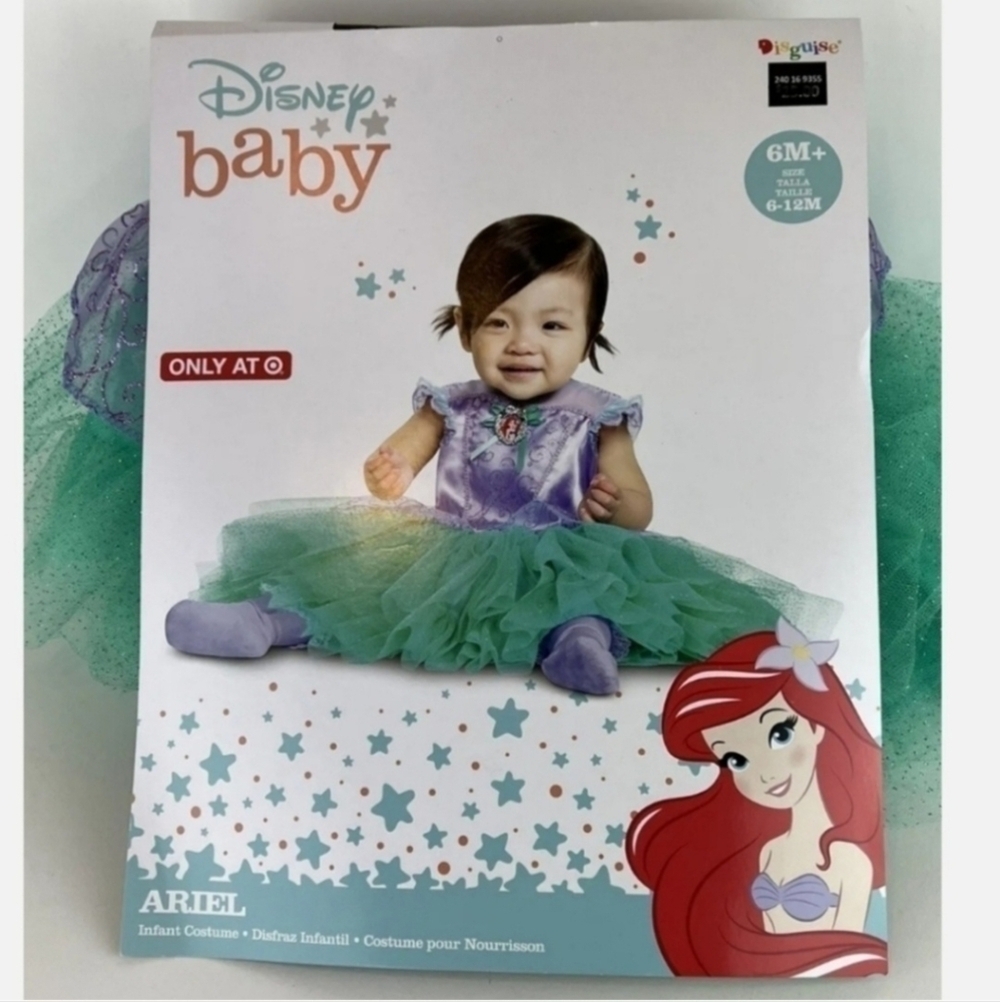 NWT Disney Baby Ariel The Little Mermaid Halloween Costume Cosplay 6-12M New